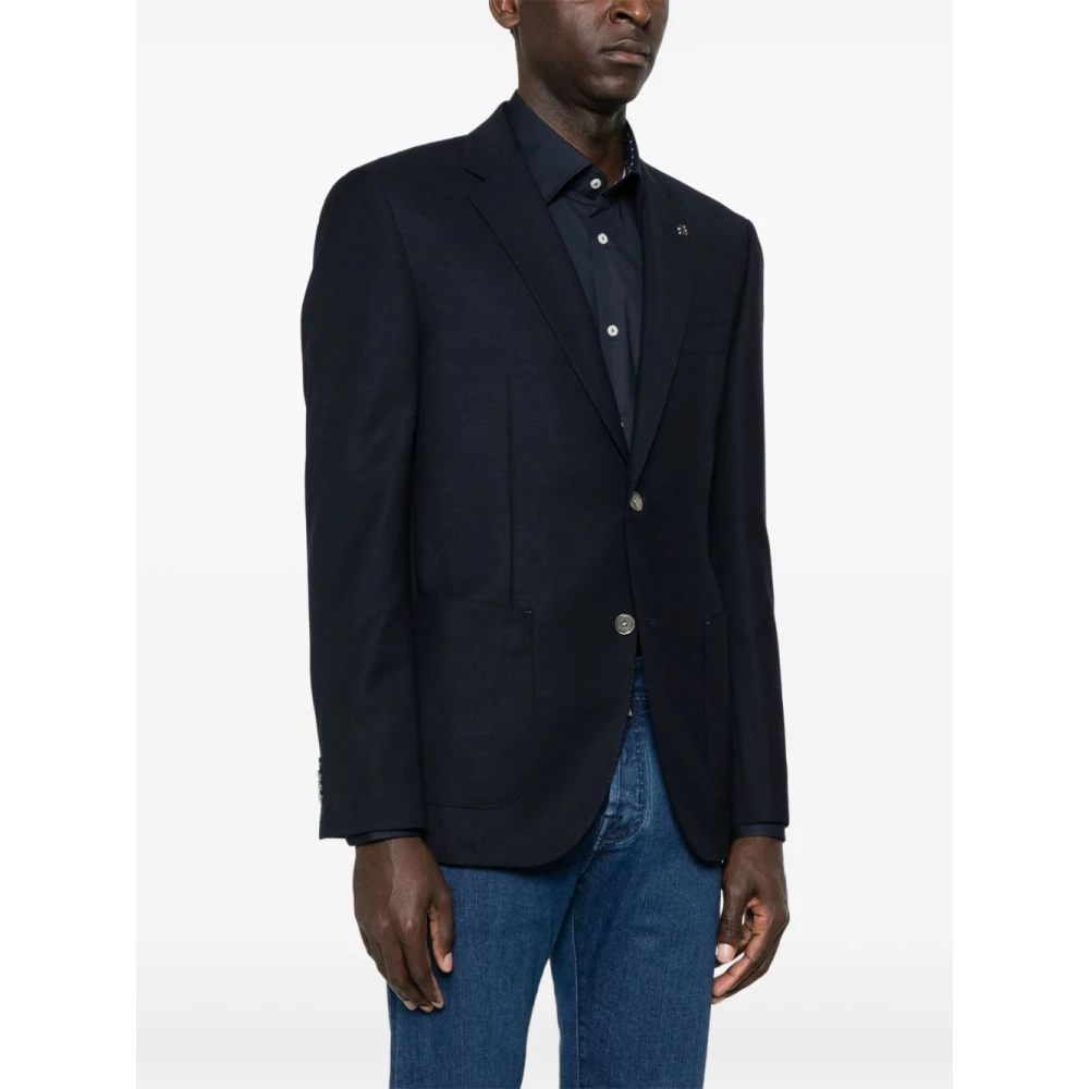 Hugo Boss Blauwe knoopjas met zakken Blue Heren
