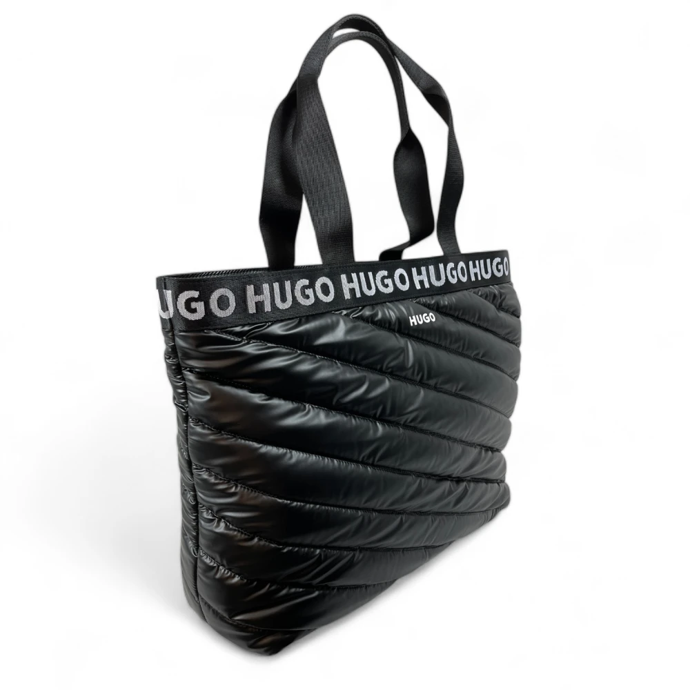 Hugo Boss Becky Puffy Gewatteerde Shopper Tas Zwart Black Dames