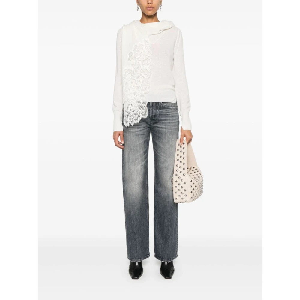 Ermanno Scervino Witte Trui met Ronde Hals White Dames