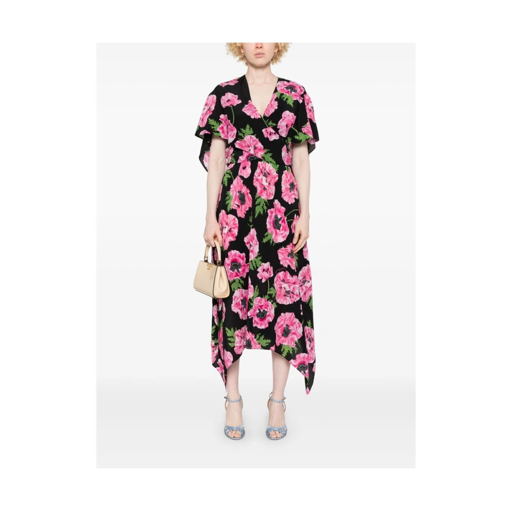 Stella Mccartney Zwarte Jurk met Zakken en Cape-inzet Multicolor Dames