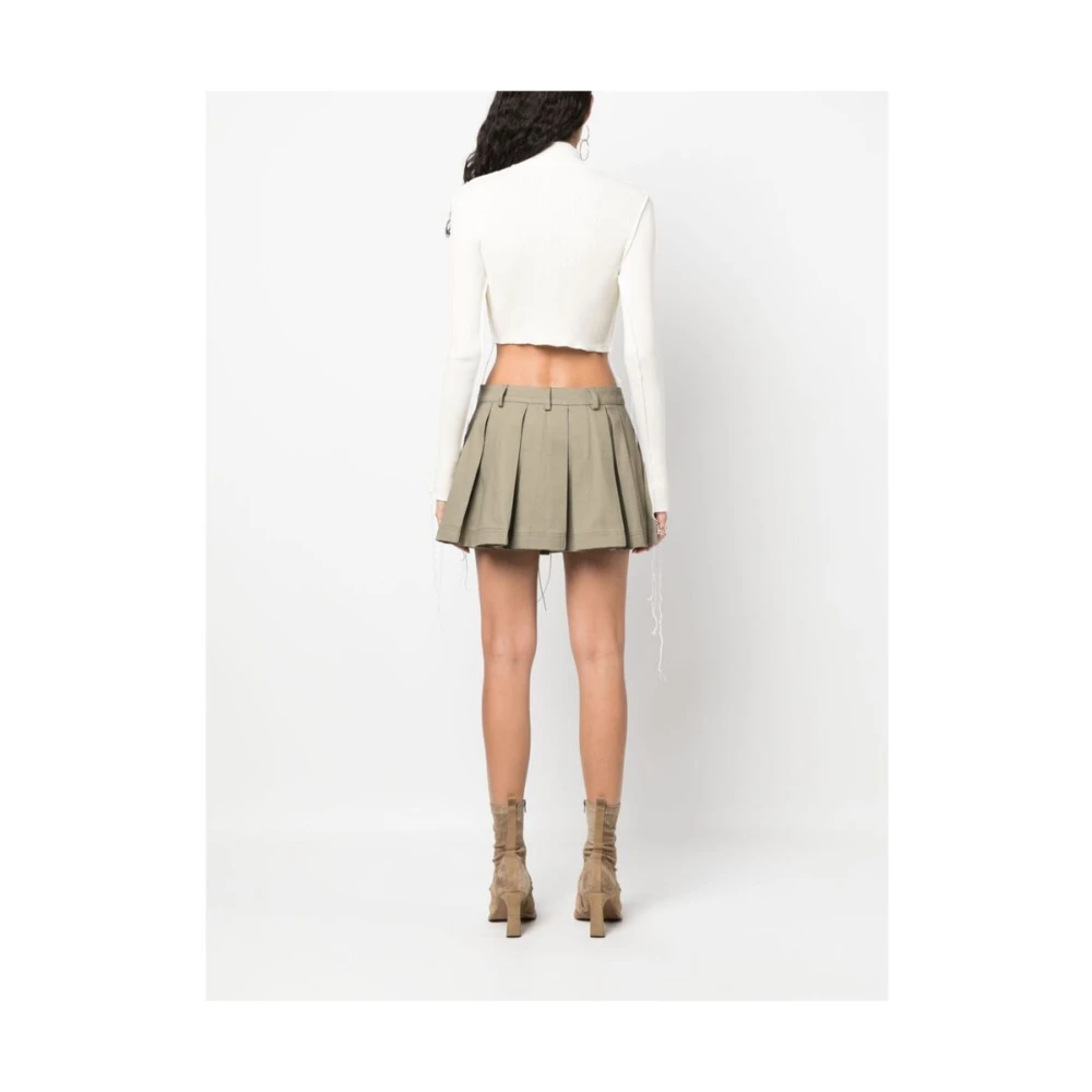 Julfer Geribbelde Crop Top Beige Dames