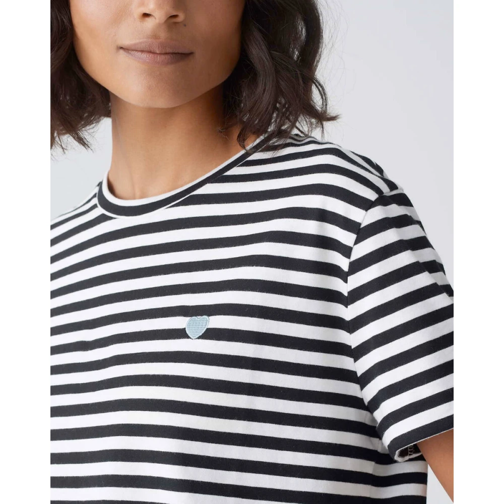 Opus Korte Mouw Top Serz Black Dames