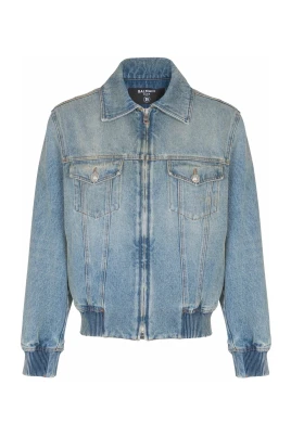 Beskuren fodrad jeansjacka