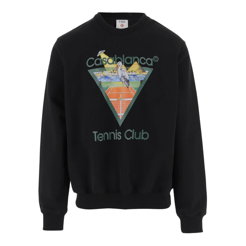 Casablanca Men's Black Crewneck Sweatshirt - Sweatshirts - L - Sweatshirts & Hoodies