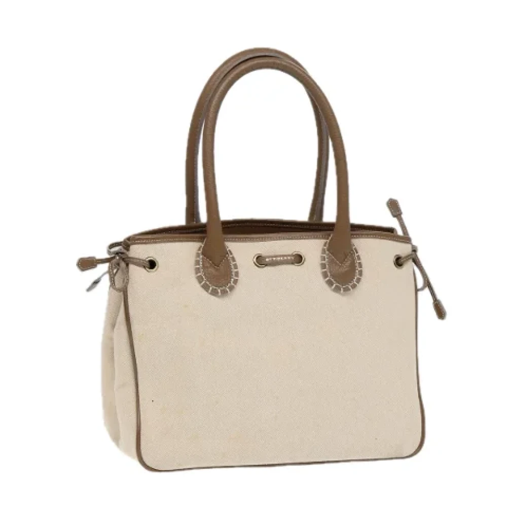Burberry Vintage Pre-owned Canvas handbags Beige Dames