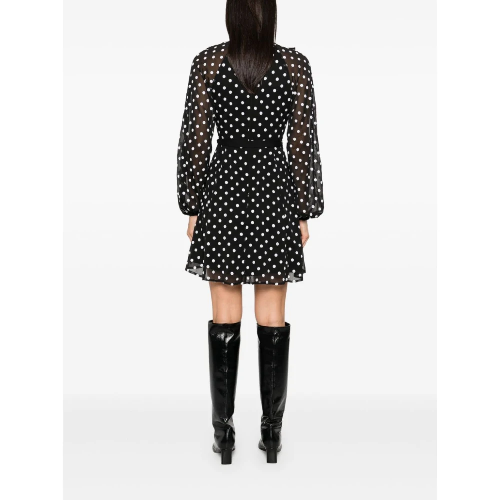 Rotate Birger Christensen Zwarte Chiffon Jurk met Ruches Black Dames