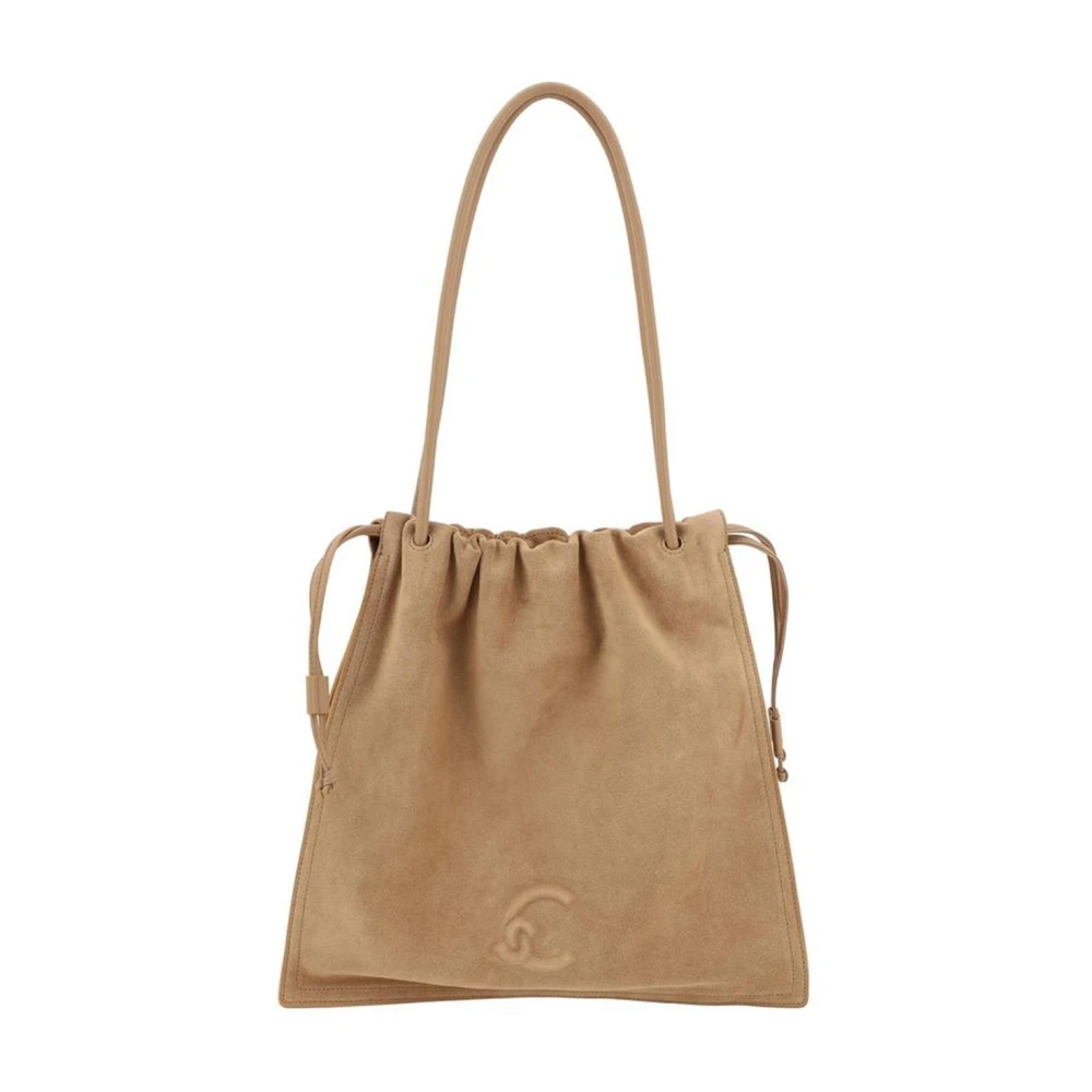 Coccinelle Elegante Suède Lederen Schoudertas Beige Dames