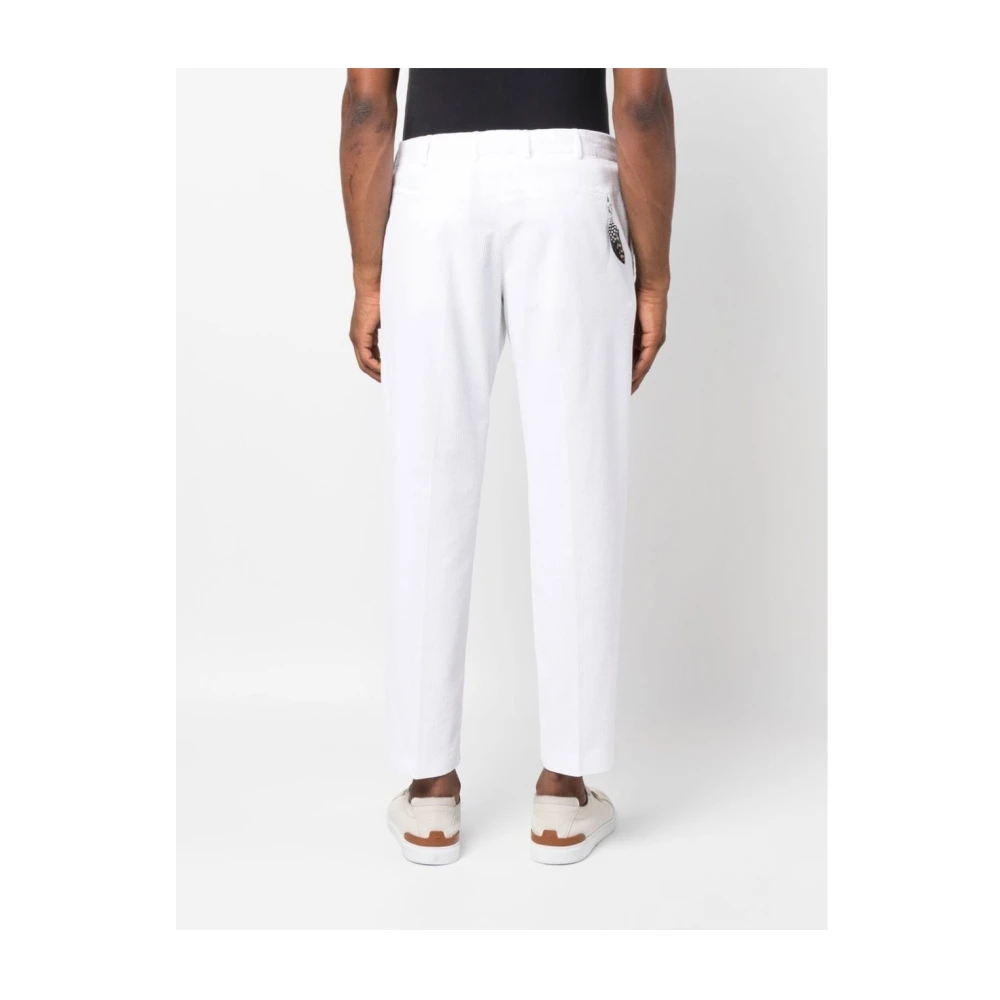 PT Torino Slim-Fit Suit Trousers White Heren