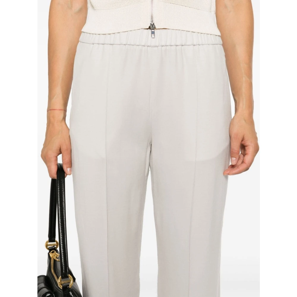 Fabiana Filippi Grijze Wolblend Rechte Pijp Broek Gray Dames