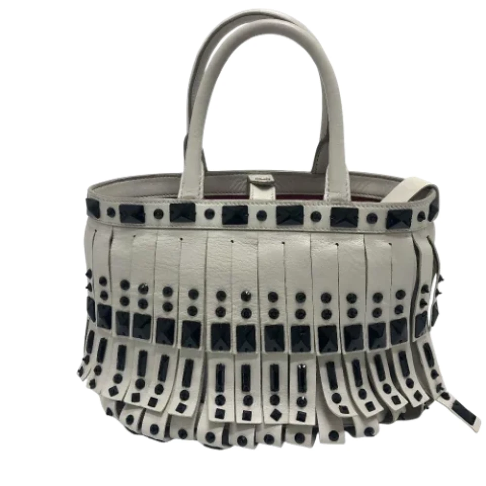 Prada Vintage Pre-owned Leather prada-bags White Dames