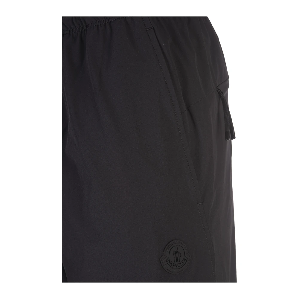 Moncler Zwarte Technische Nylon Joggers Black Heren