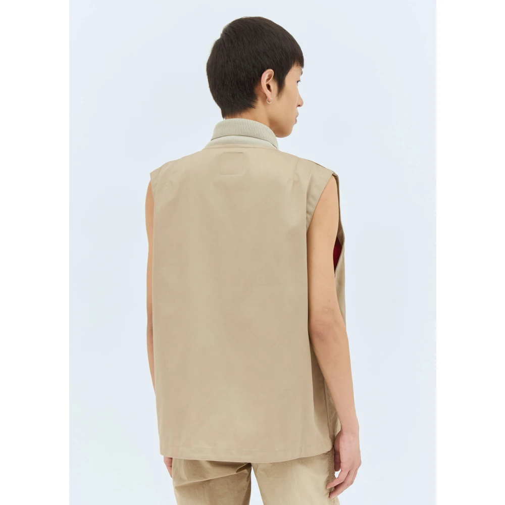 Dickies Twill Crewneck Vest met Zakken Beige Heren