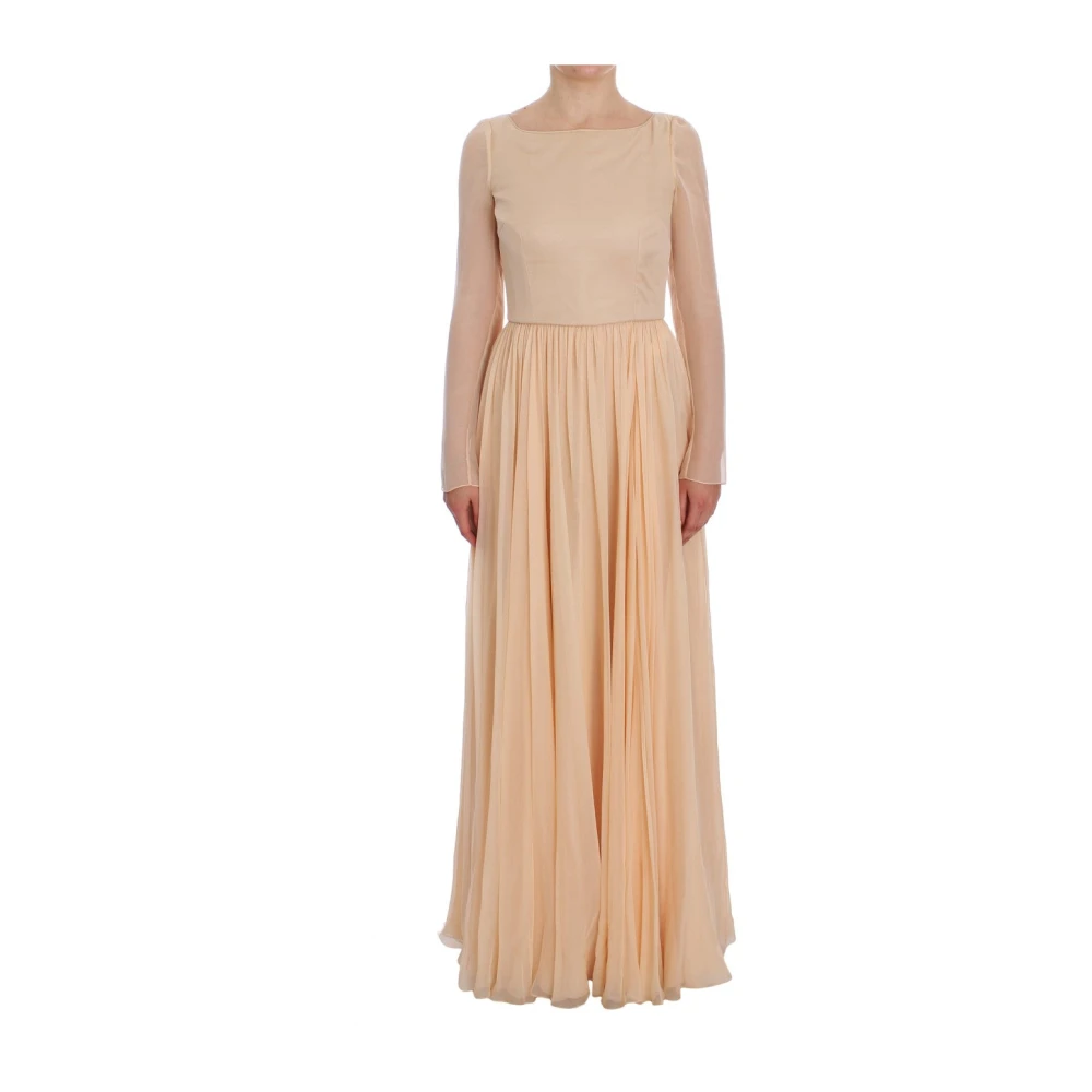 Dolce & Gabbana Beige Silk Ball Gown Full Length Dress - IT40|S - Image 2