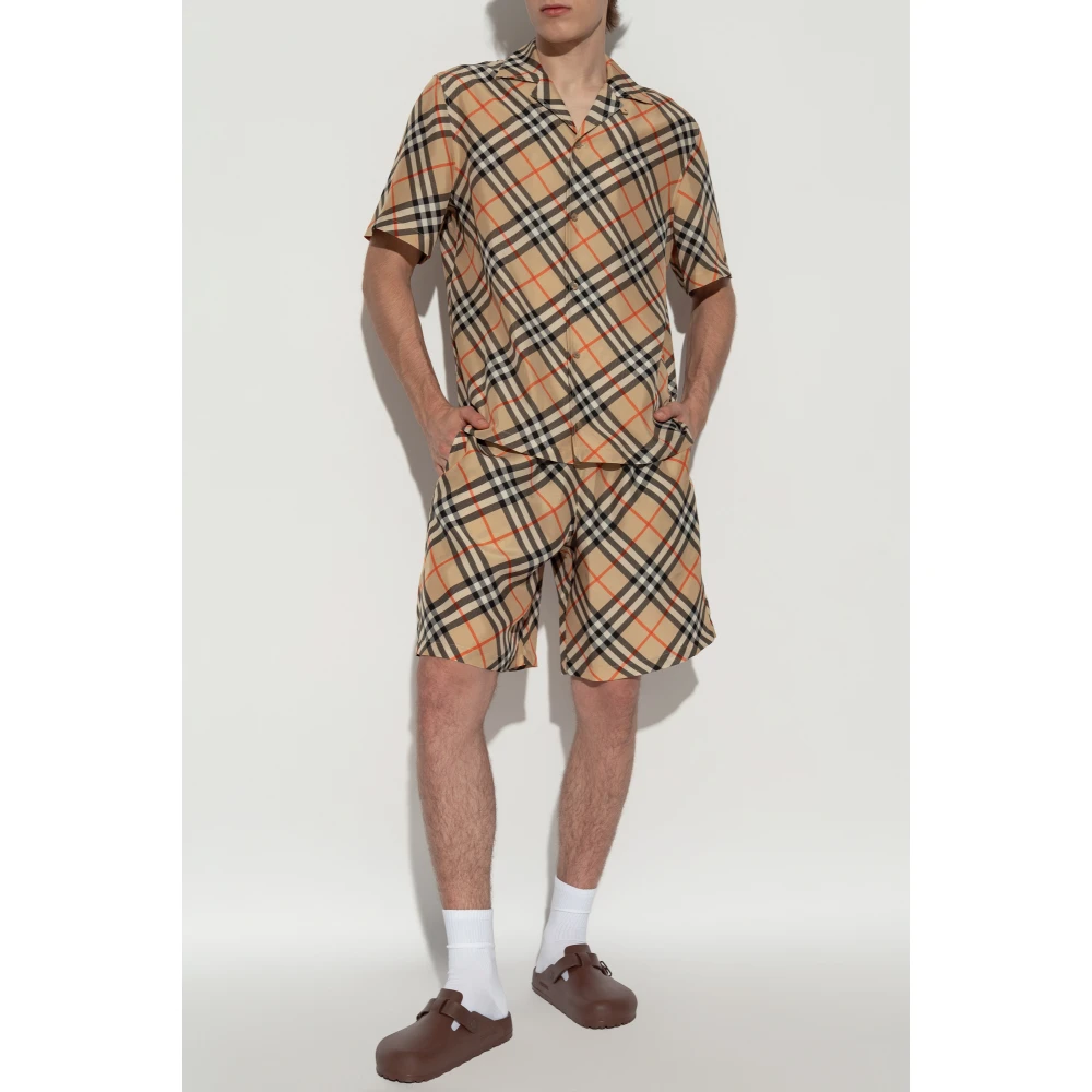 Burberry Geruit patroon overhemd Beige Heren