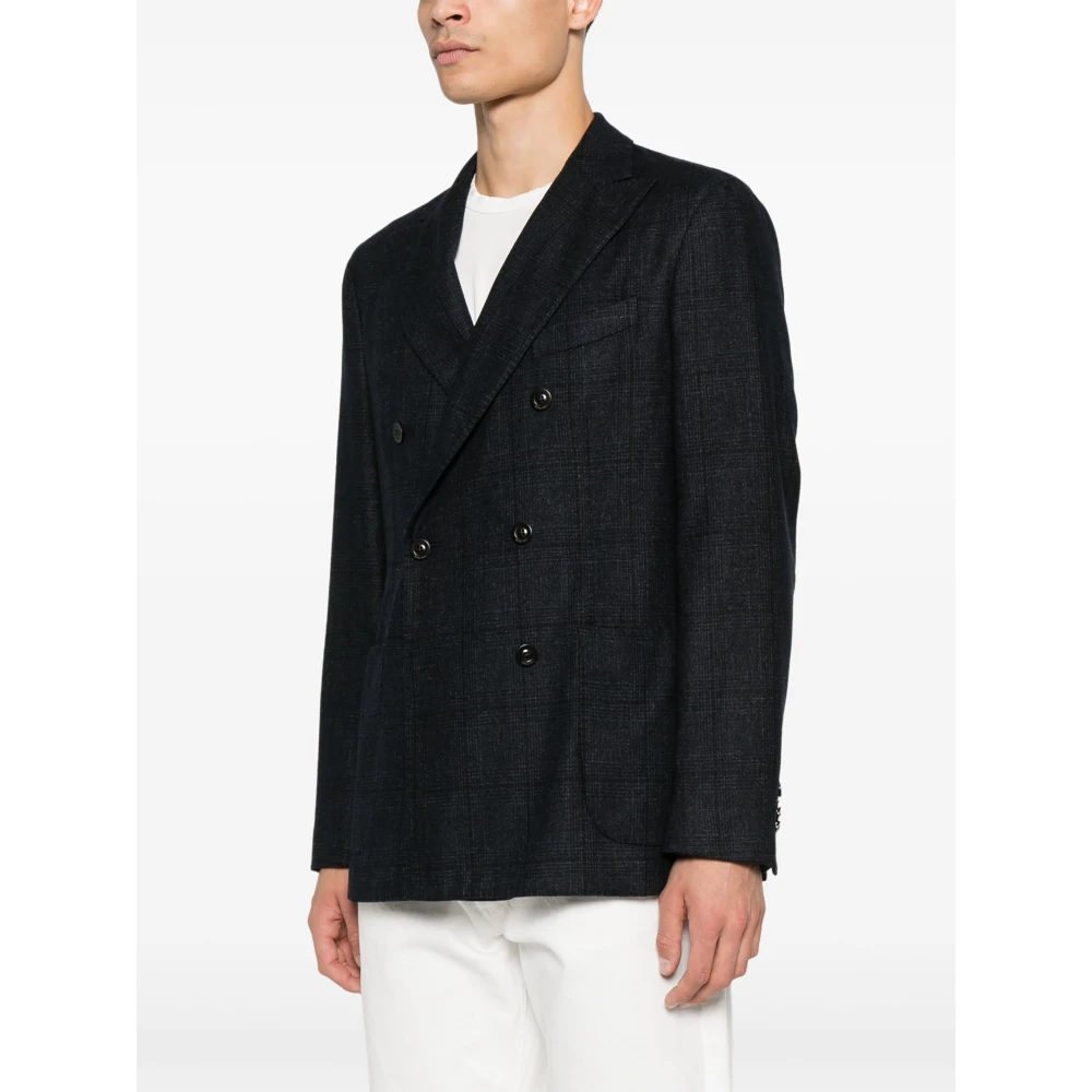 Boglioli Gemengde wol double-breasted jas Blue Heren