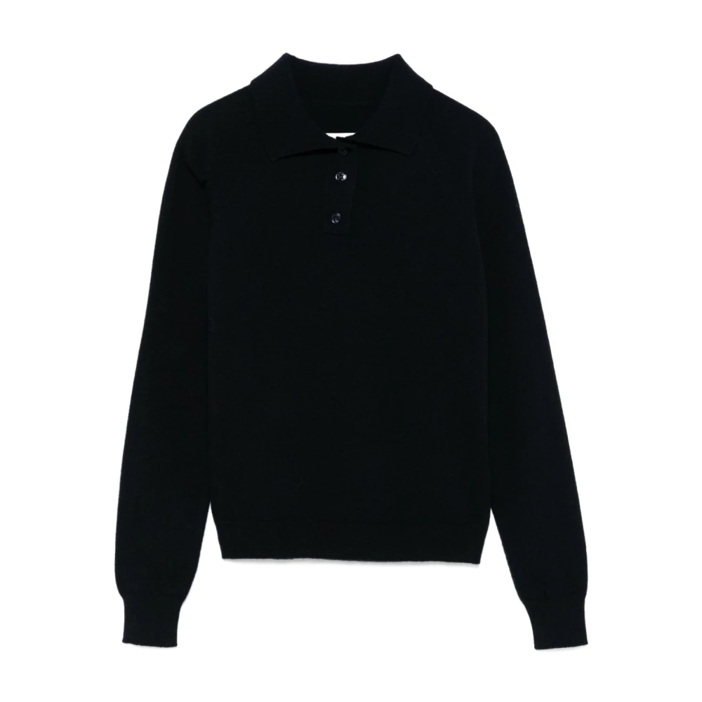 Maison Margiela Blauwe T-shirts en Polos met Handtekeninglogo Blue Dames