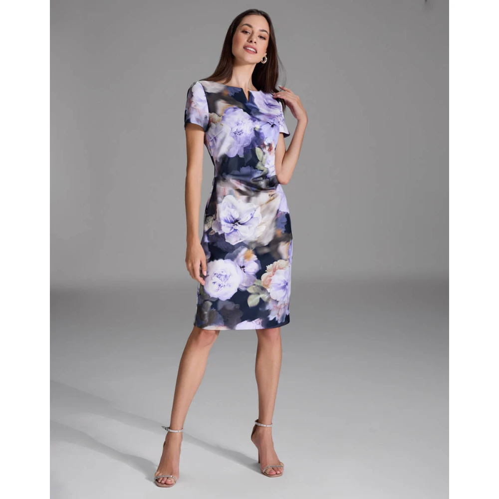 Swing Gedrukte Scuba Jurk Multicolor Dames