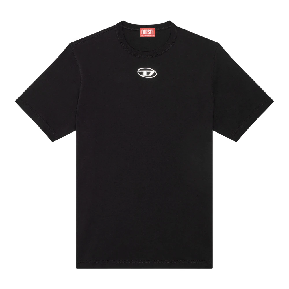 Diesel T-shirt med formsprutat logotyp Black, Herr