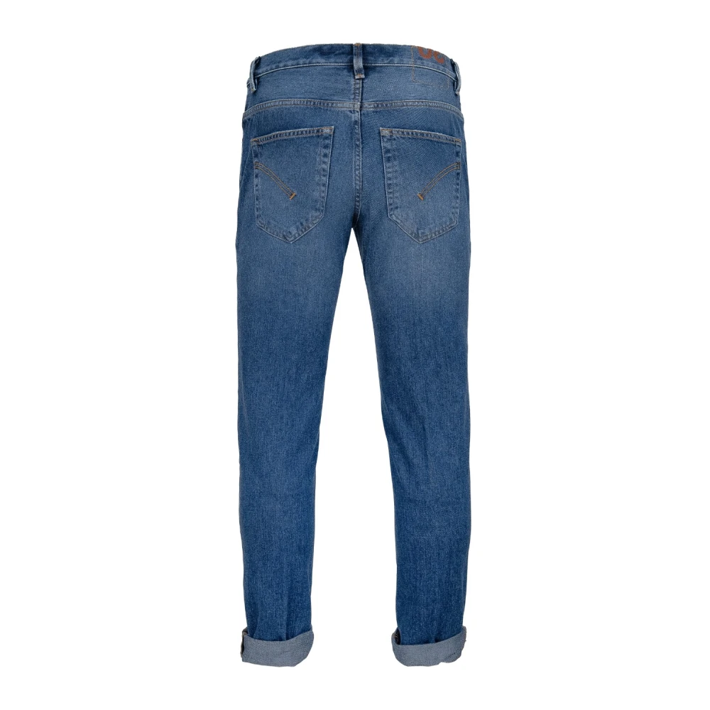 Dondup Heren Katoenen Broek met Knopen Blue Heren