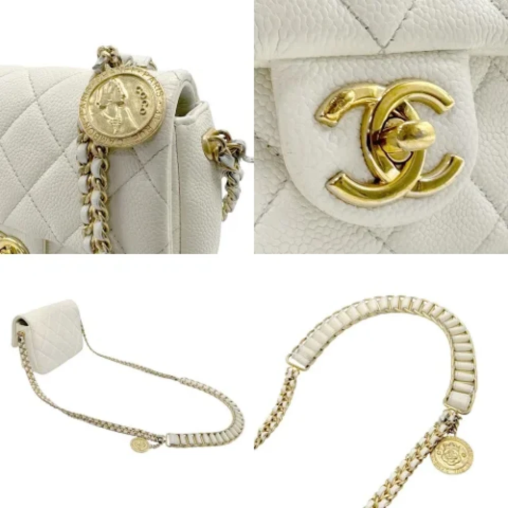 Chanel Vintage Pre-owned Leather chanel-bags White Dames