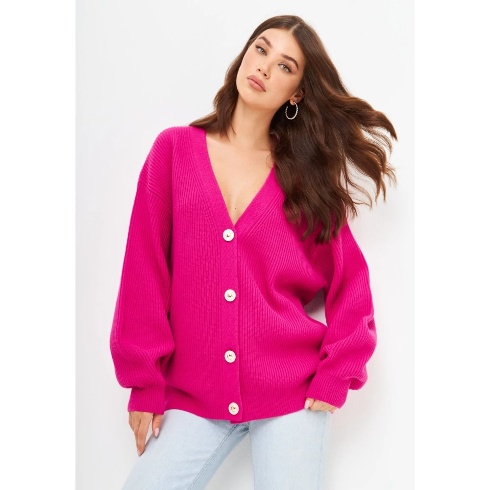 Cesare Gaspari Roze V-hals Vest Pink Dames