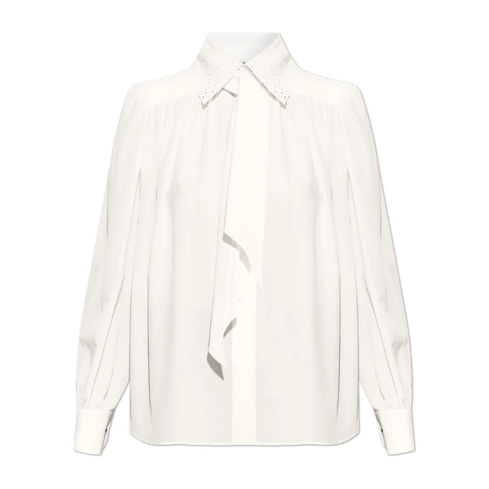 Chloé Vrouw Beige Overhemden Dames, S, Zijden Overhemd