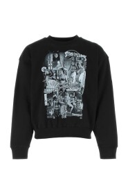 Felpa di oversize di cotone nero