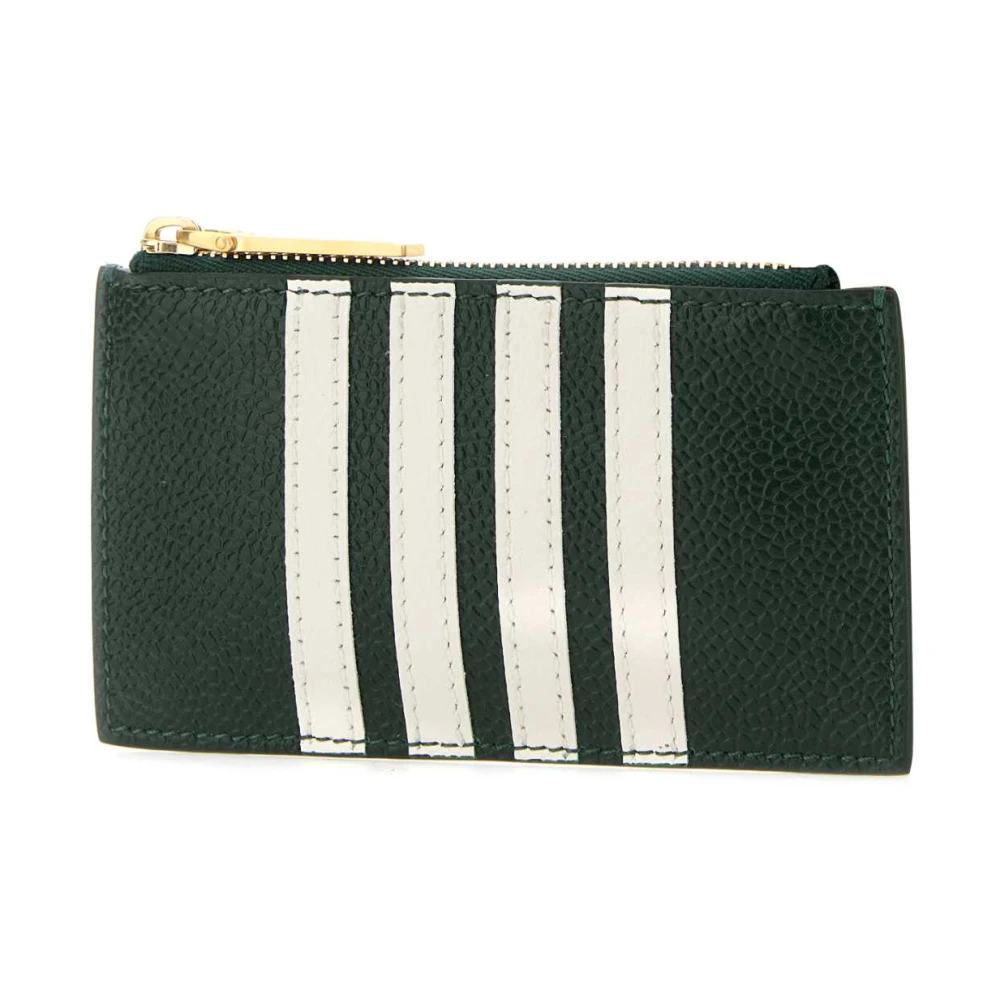 Thom Browne Groene Leren Kaarthouder Green Heren