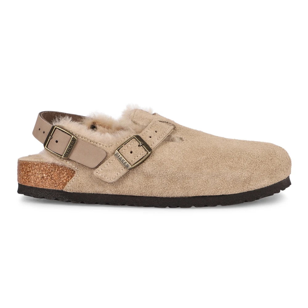 Birkenstock Mocka Mules med Pälsfoder Beige, Dam