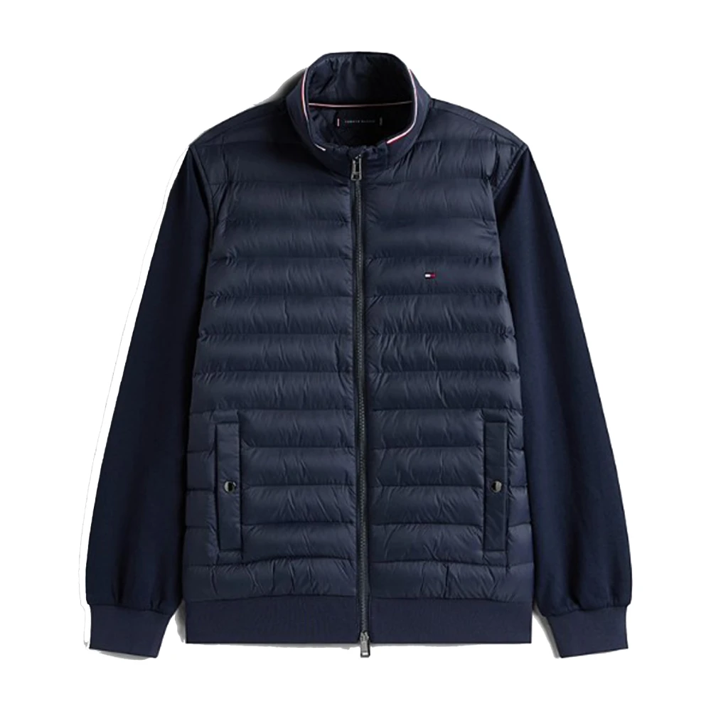 Tommy Hilfiger Men's Blue Mixed Texture Quilted Zip-Thru Sweatshirt