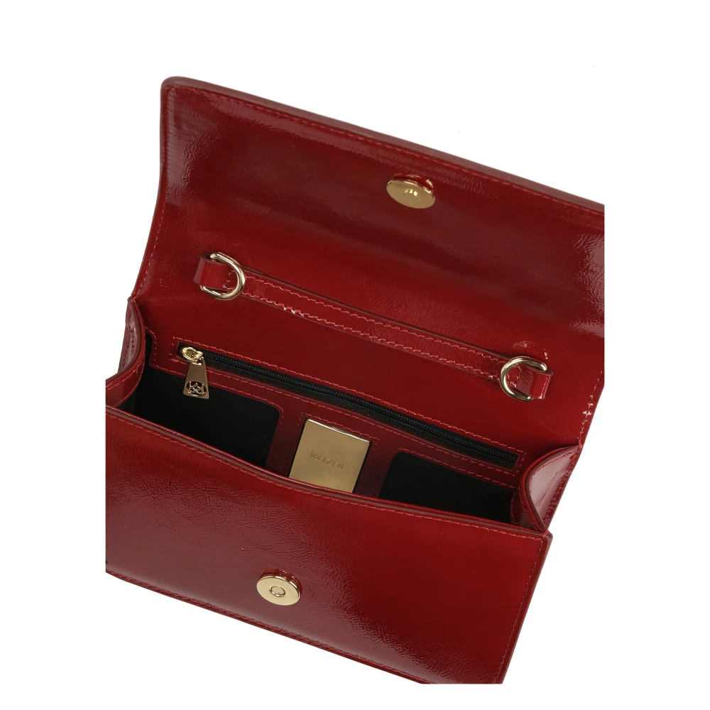 Kazar Maroon gekreukt lakleren handtas Brown Dames