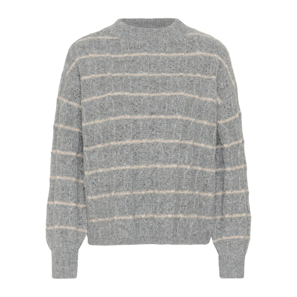 Kaffe - Rundhals-Strickpullover - Knitwear - Damen - Grau - 2XL - Bild 3