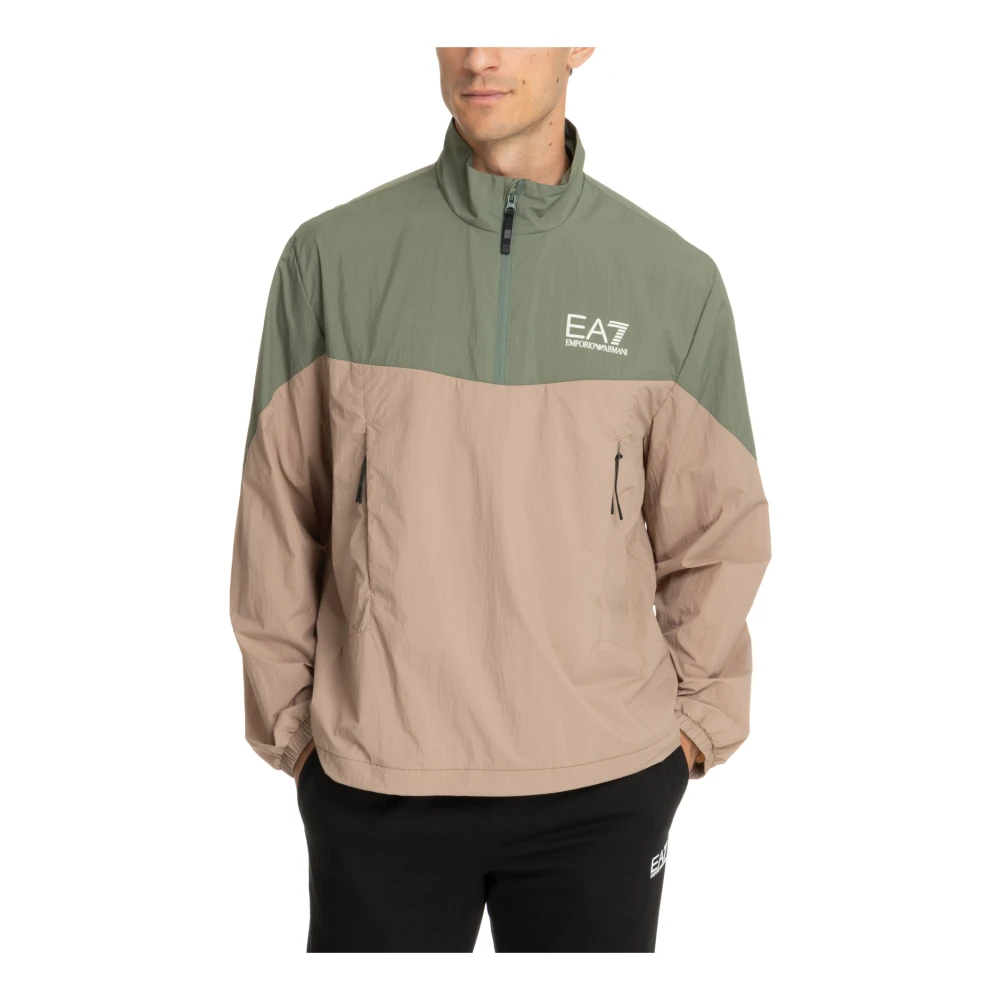 Emporio Armani EA7 Multikleur Ritsjas met Logo Zakken Beige Heren
