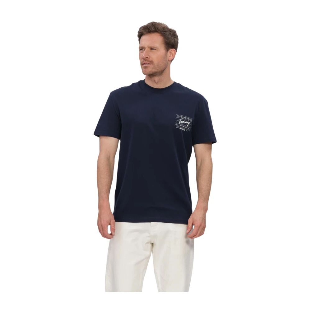 Tommy Jeans - Tjm Reg Sign Flag Ss Tee Ext - Tops - Herren - Blau - S - Bild 5