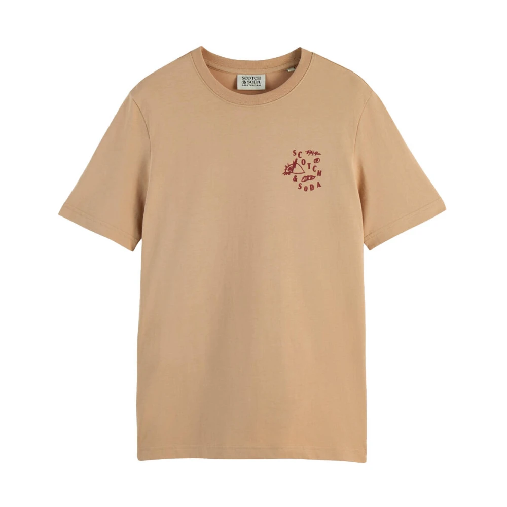 Scotch & Soda Logo T-shirt Korte Mouw Regular Fit Brown Heren