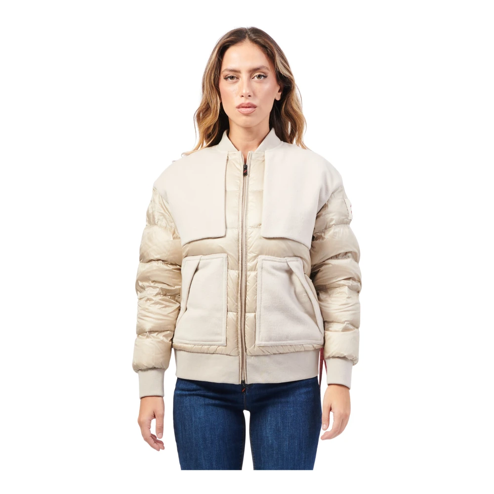 Afterlabel Beige Jassen met Gewatteerde Mouwen Beige Dames