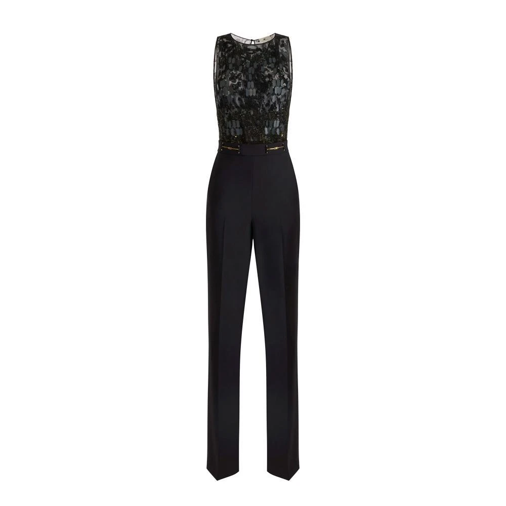 Elisabetta Franchi Women's Black Sleeveless Jumpsuit - Jumpsuits - M - Jumpsuits & Playsuits