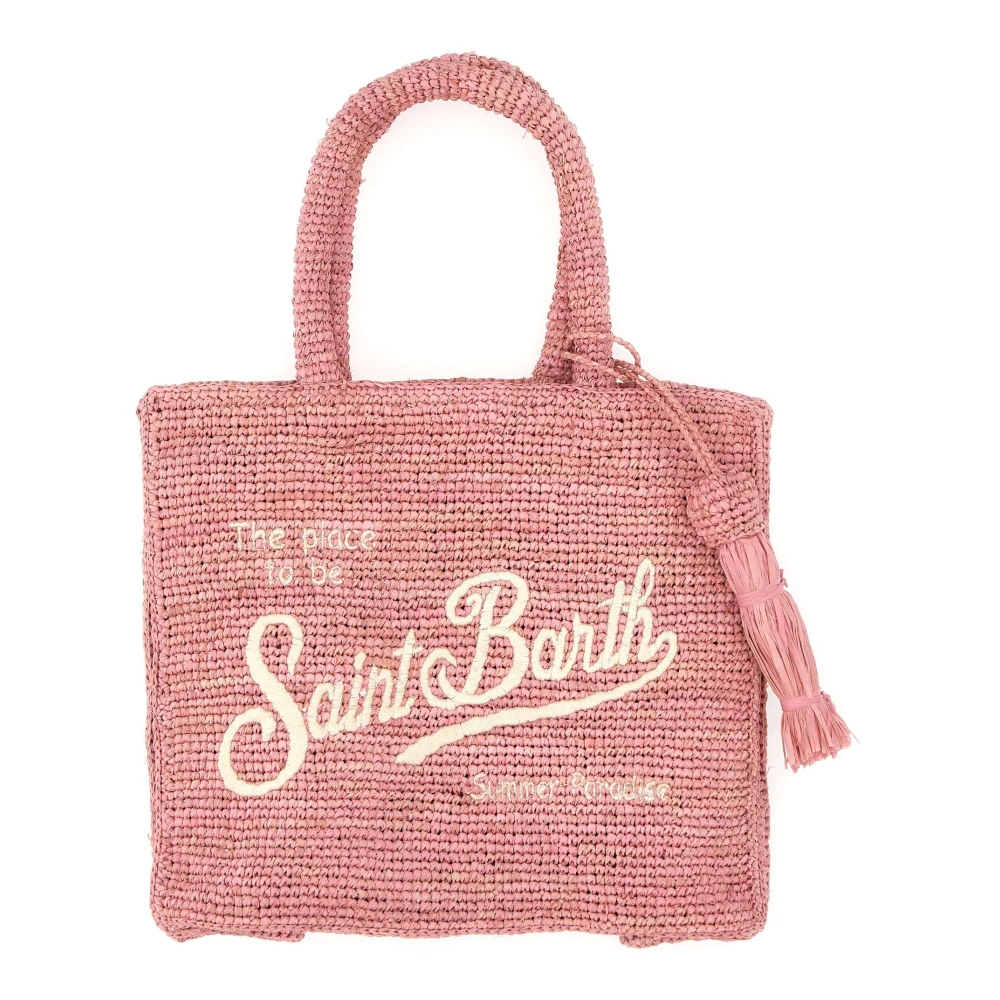 Mc2 Saint Barth Women's Pink Shopping Bags, One Size, Colette Raffia