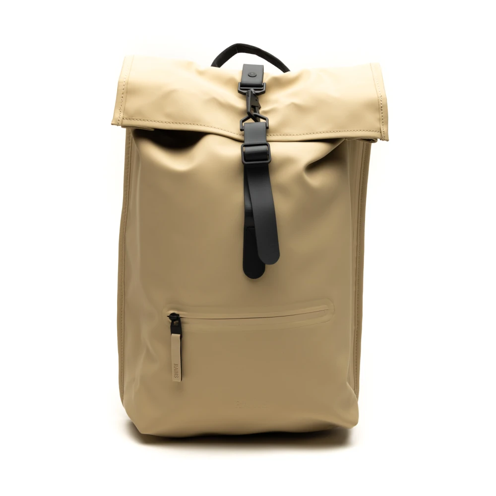 Rains Roltop Rugzak Waterdicht Minimalistische Stijl Beige Heren