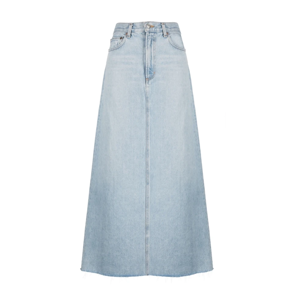 Blå Denim Maxi Kjol