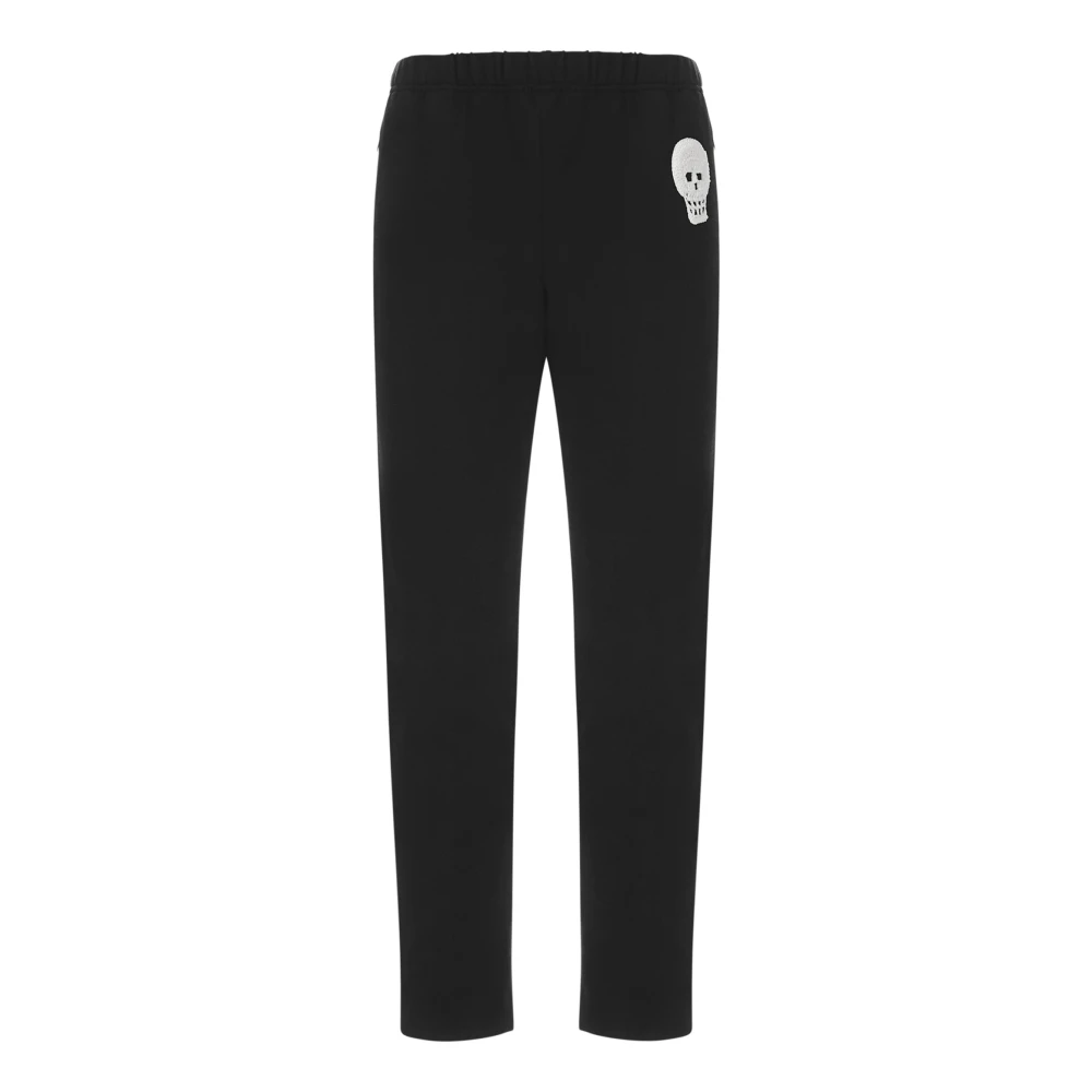 Alexander McQueen Svarta Jersey Skull Straight-Leg Sweatpants Black, Herr