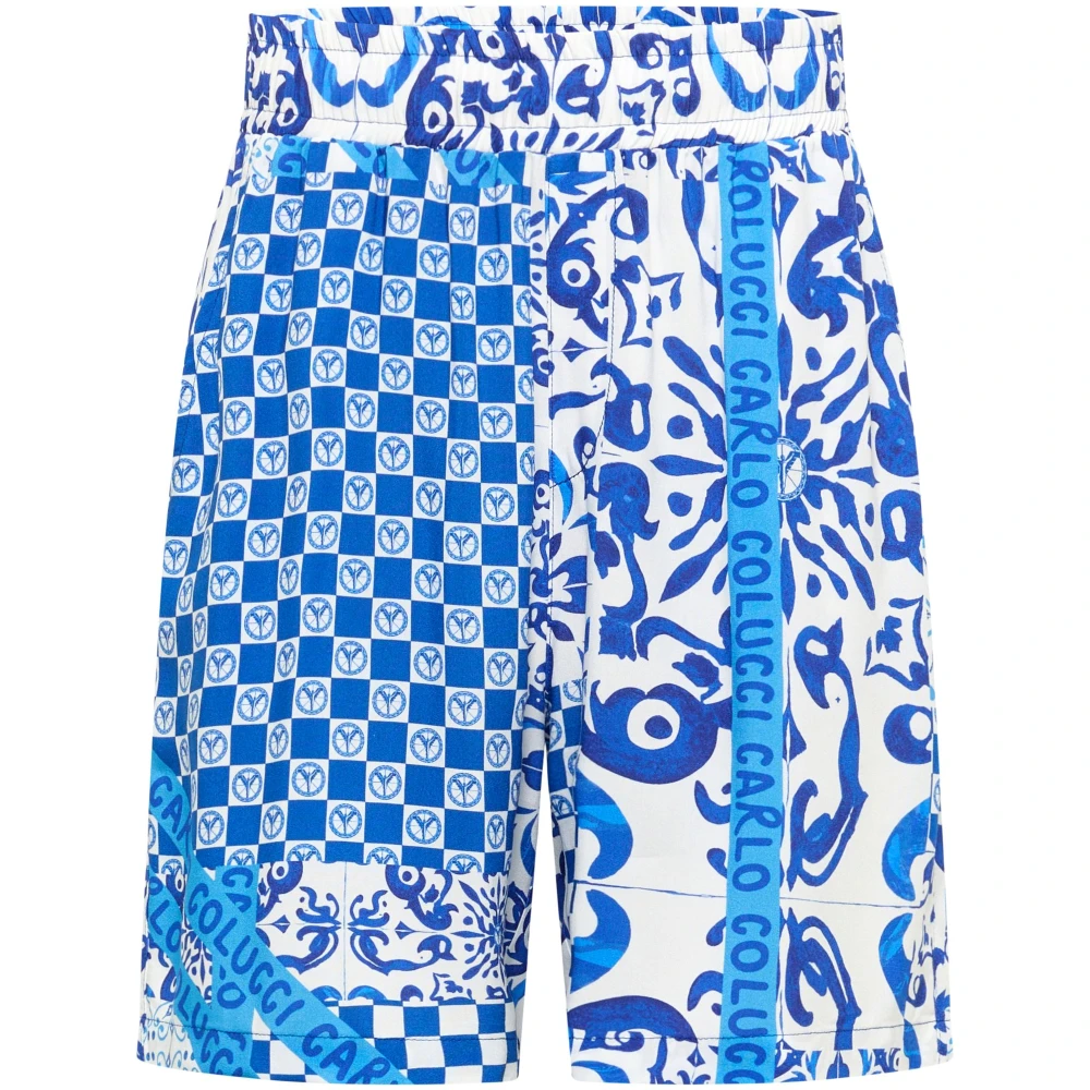Carlo Colucci Men's Blue Casual Shorts, 2XL, Trousers
