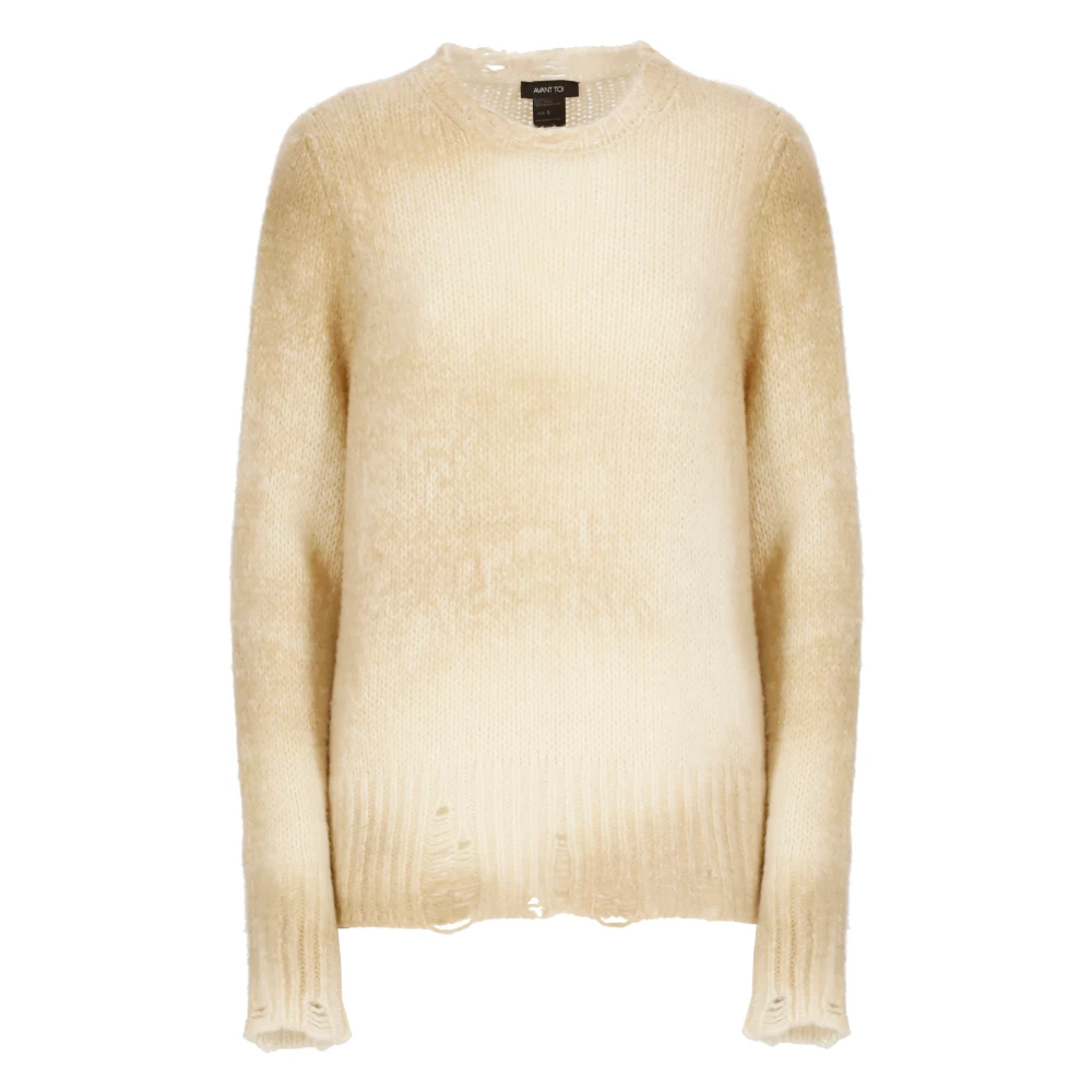 Avant Toi Beige Kasjmier Wol Crewneck Trui Vrouw Beige Dames