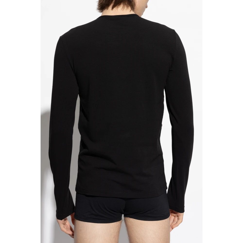 Versace Ondergoed T-shirt met lange mouwen Black Heren