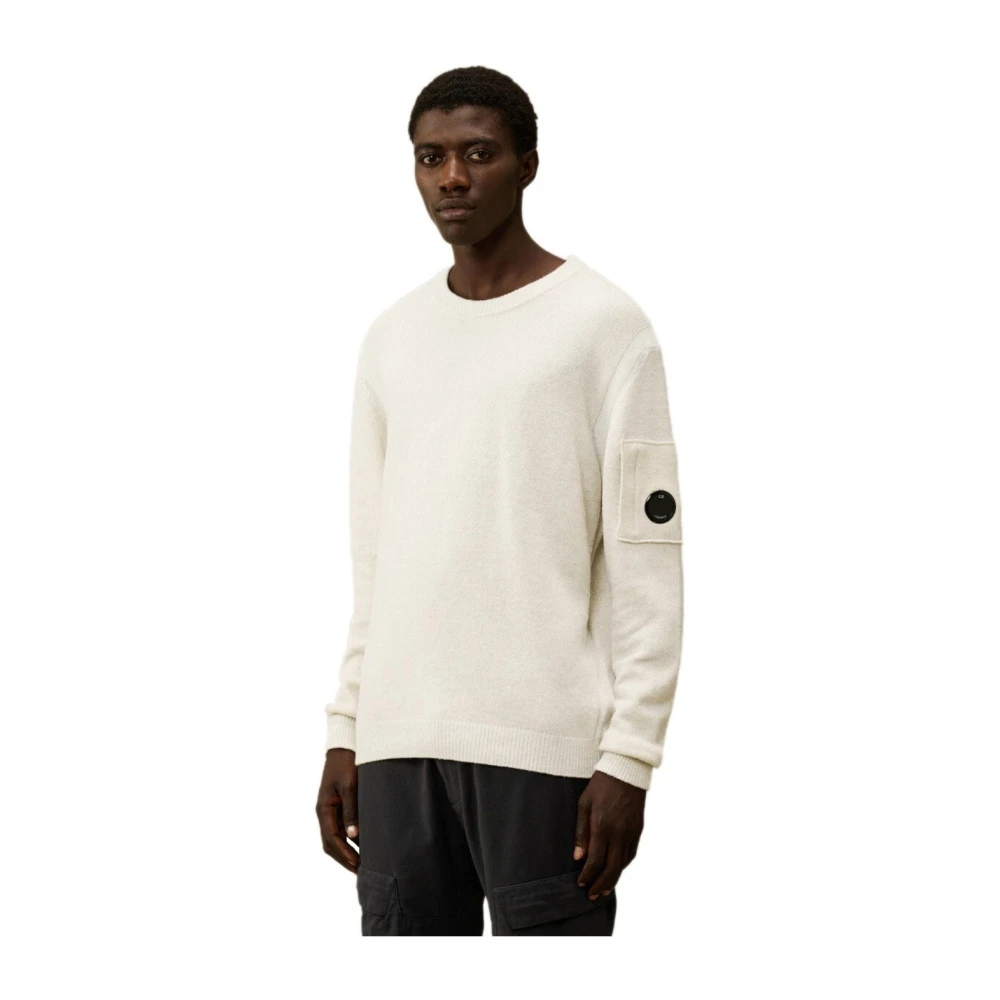 C.P. Company Witte Melange Crewneck Trui met Vanisé White Heren