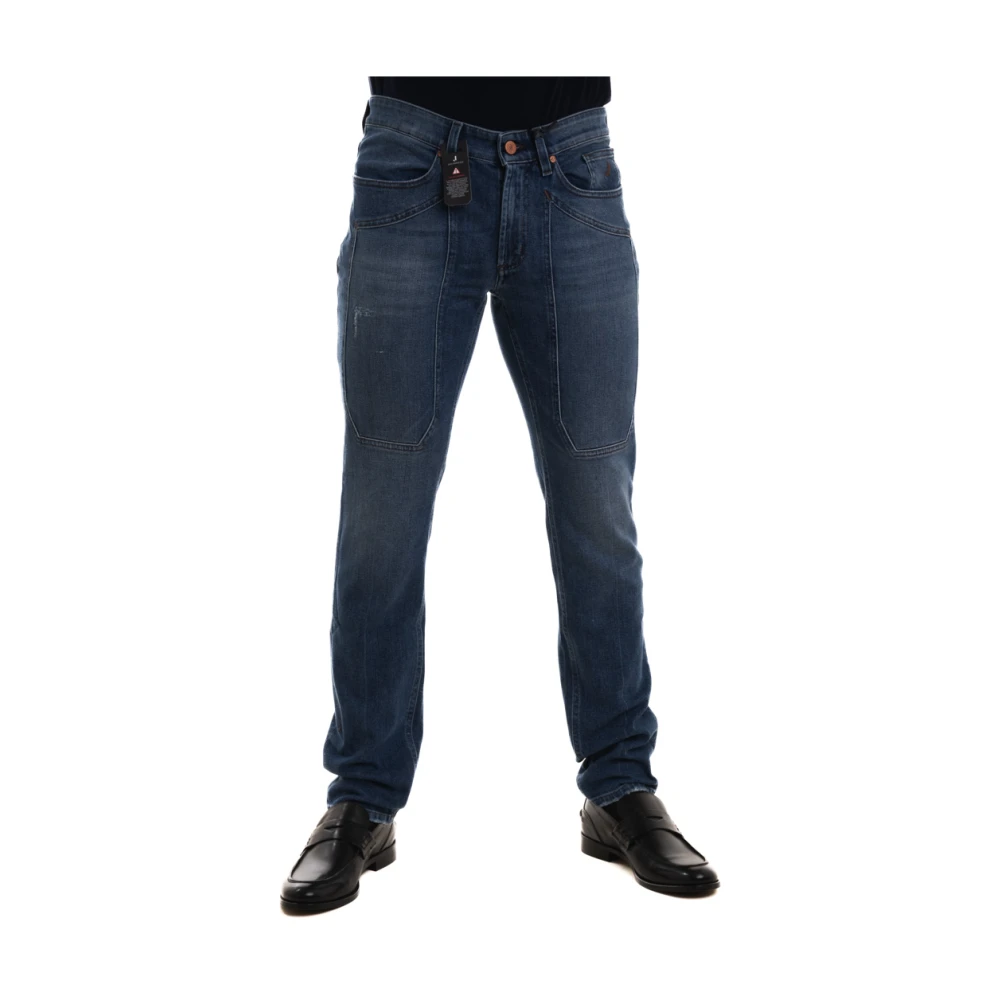 Jeckerson Denim Five Pocket Jeans Gemaakt in Italië Blue Heren