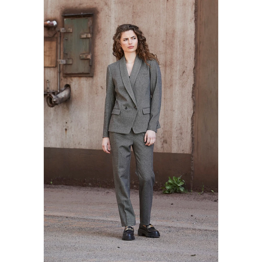 RUE de Femme Trendy geruite blazer met exclusieve knopen Brown Dames