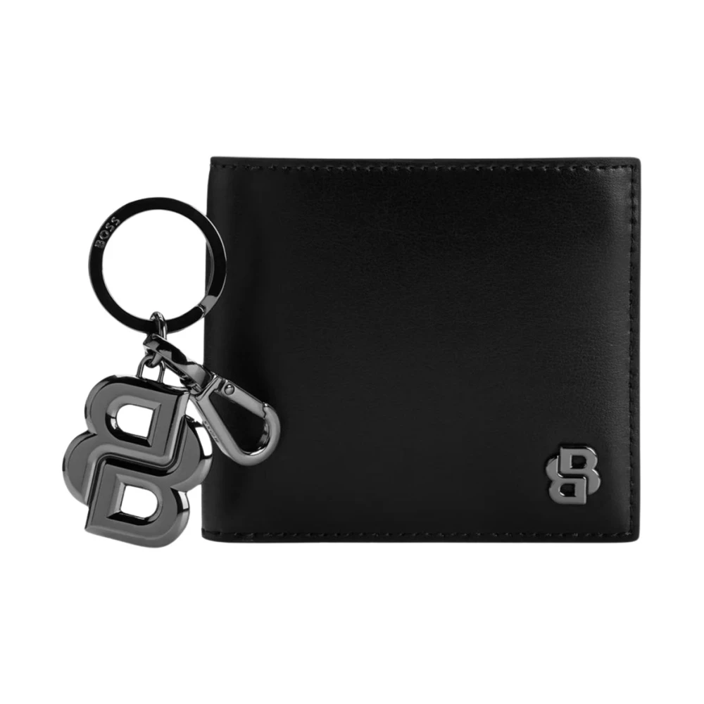 Hugo Boss Sleutelhanger en Portemonnee Set voor Mannen Black Heren