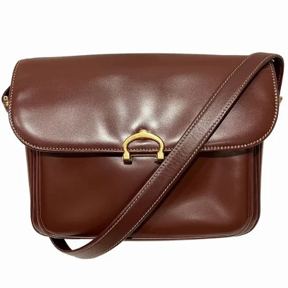 Cartier Vintage Pre-owned Leather shoulder-bags Brown Dames
