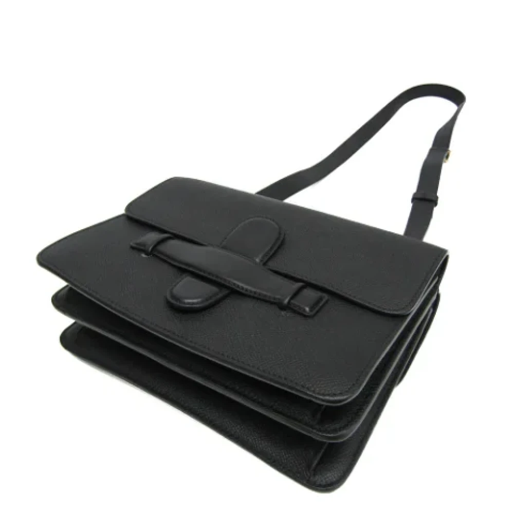 Celine Vintage Pre-owned Leather shoulder-bags Black Dames